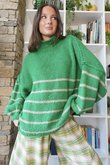 Big Softie Stripe Funnel Grunge Knit Jade /8=